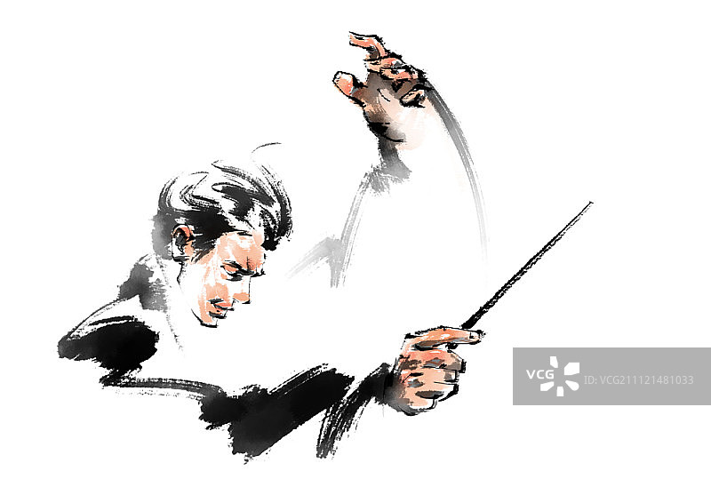 水墨画插图图片素材