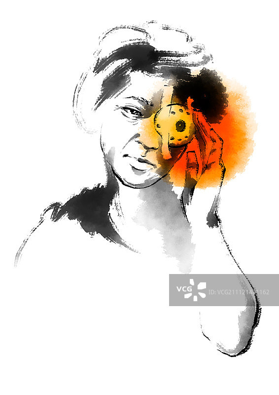 水墨画插图图片素材