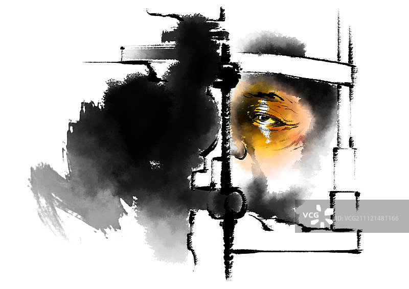 水墨画插图图片素材