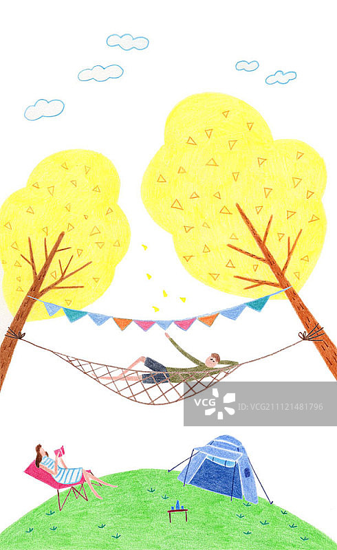 野营插画图片素材