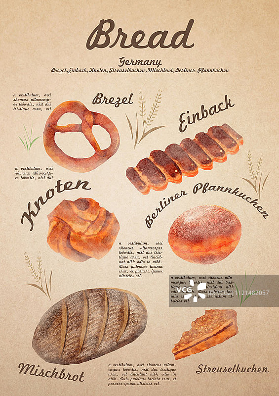 面包插画图片素材