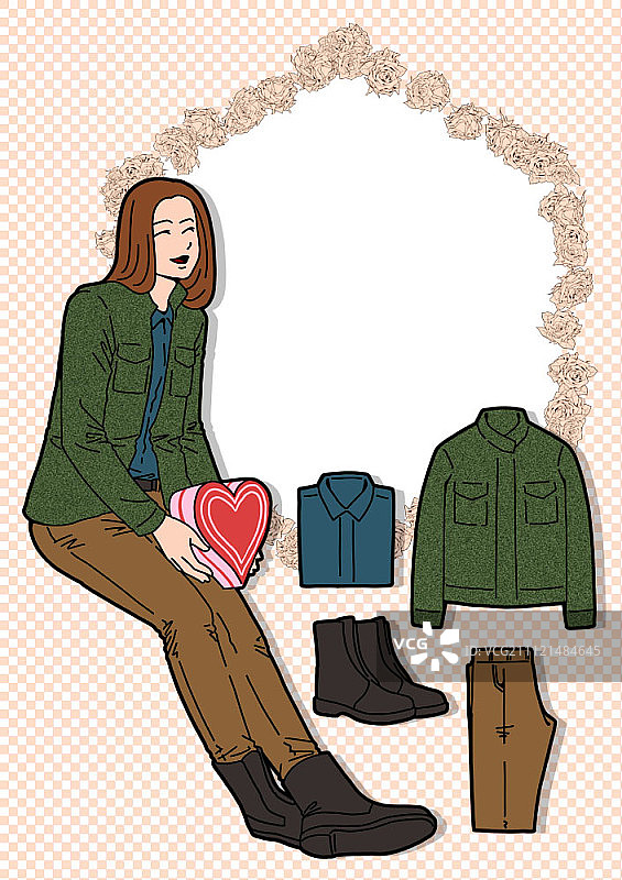 约会服装插画图片素材