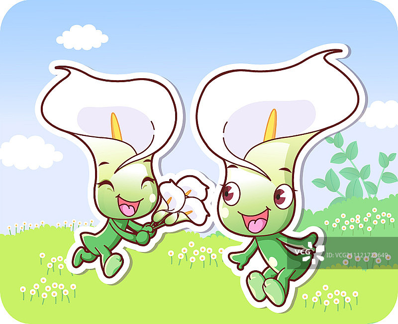 百合花卡通形象图片素材