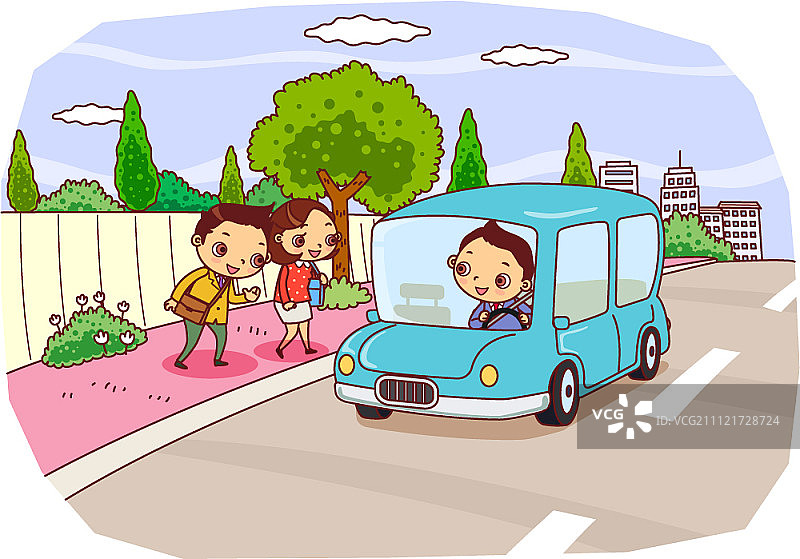 男子在街上与人打招呼图片素材