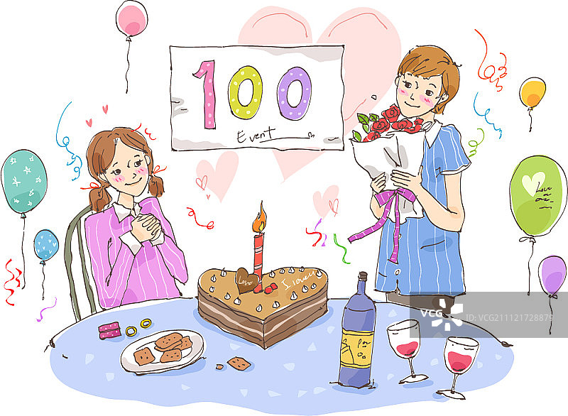 一对夫妇庆祝周年纪念日图片素材