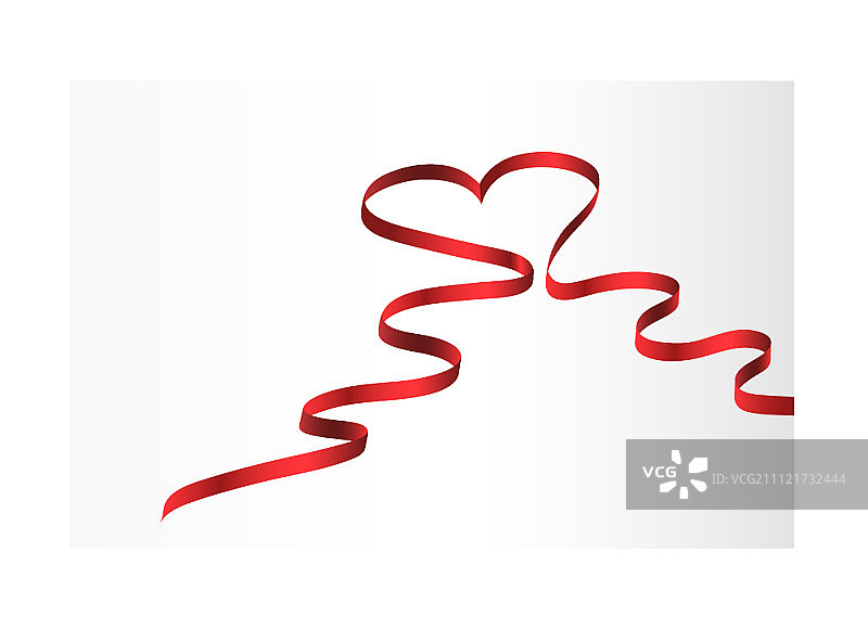 心形红色丝带图片素材