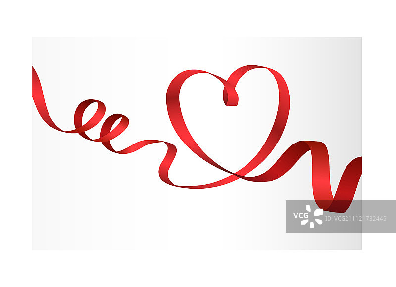 心形红色丝带图片素材