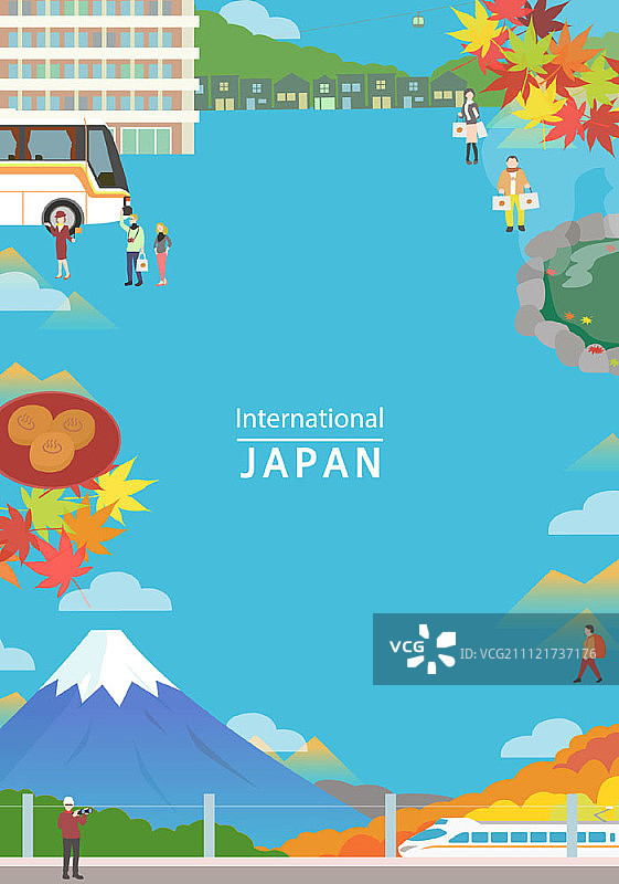 日本名胜古迹插画图片素材