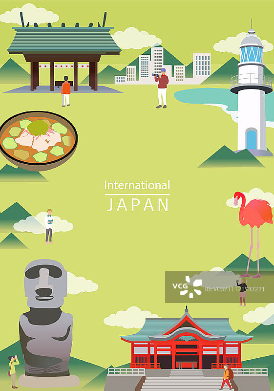 日本名胜古迹插画图片素材