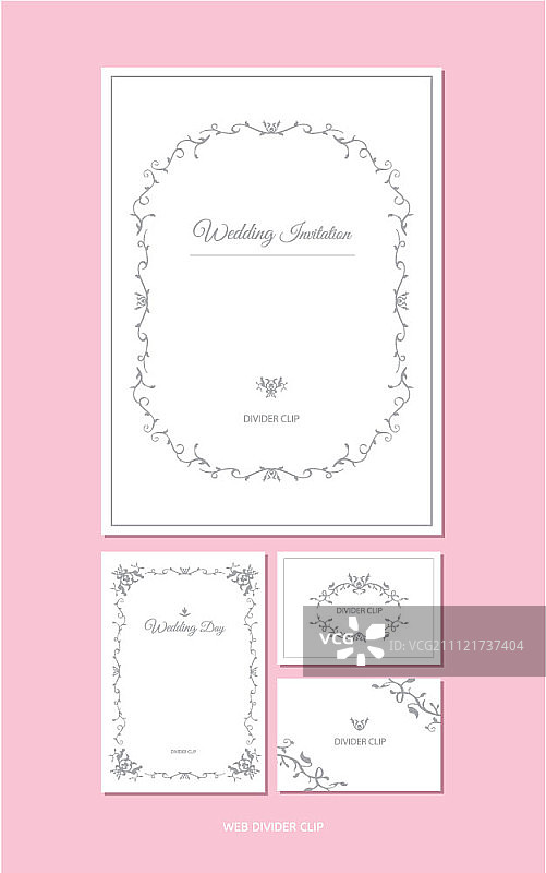 婚礼邀请函套装图片素材