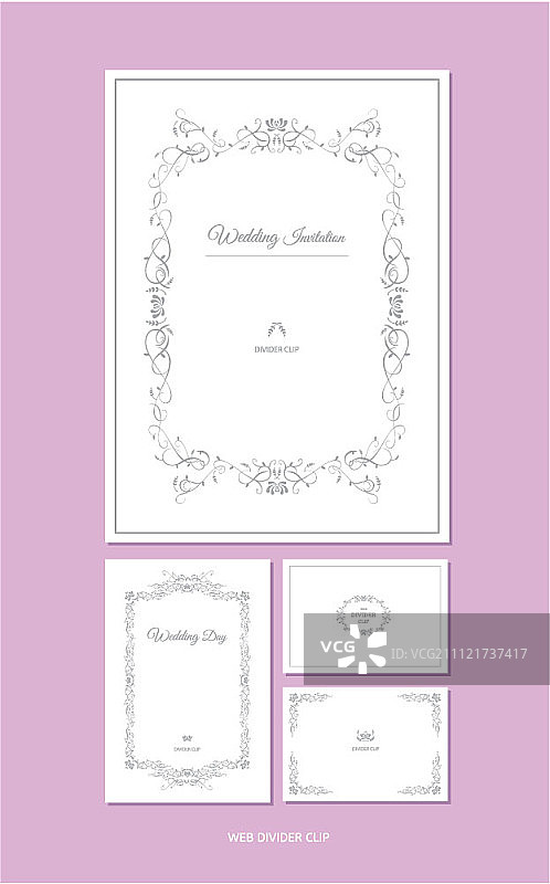 婚礼邀请函套装图片素材