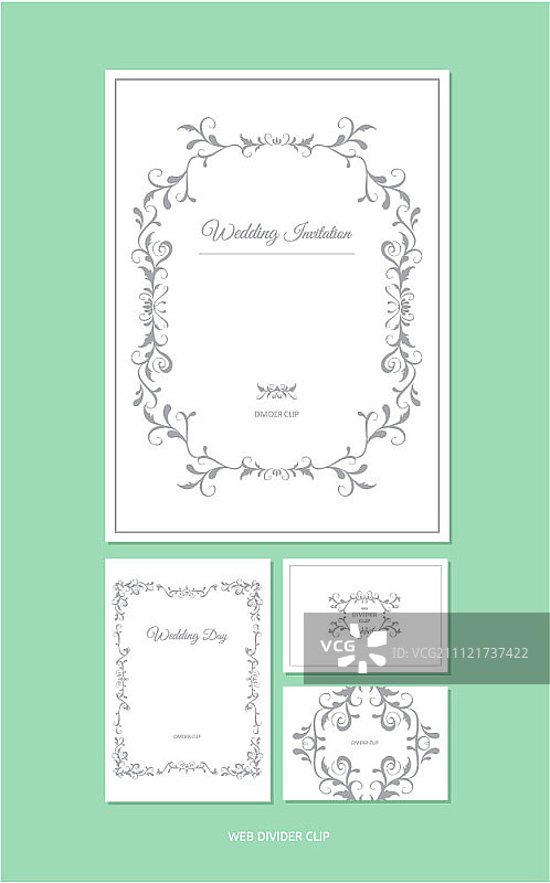 婚礼邀请函套装图片素材