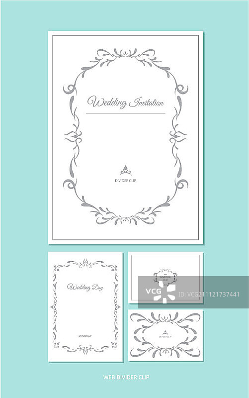 婚礼邀请函套装图片素材