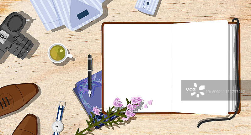 桌上的空白纸张图片素材