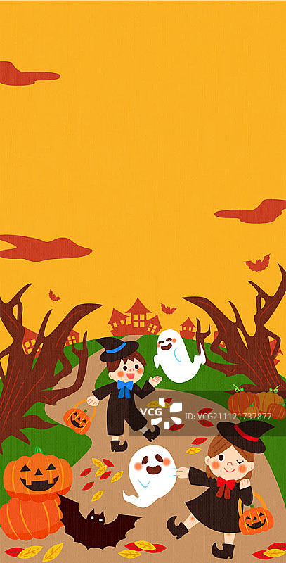 秋季野餐儿童插画图片素材