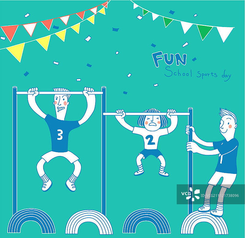 孩子们在单杠上玩耍图片素材