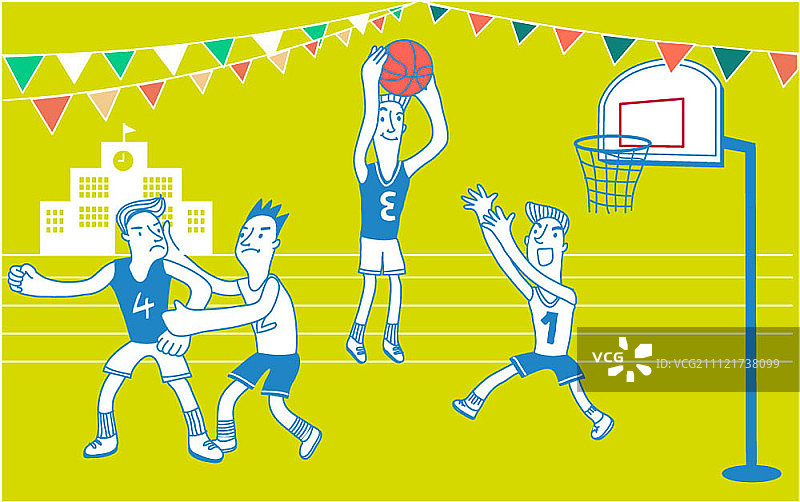 一群孩子在打篮球图片素材