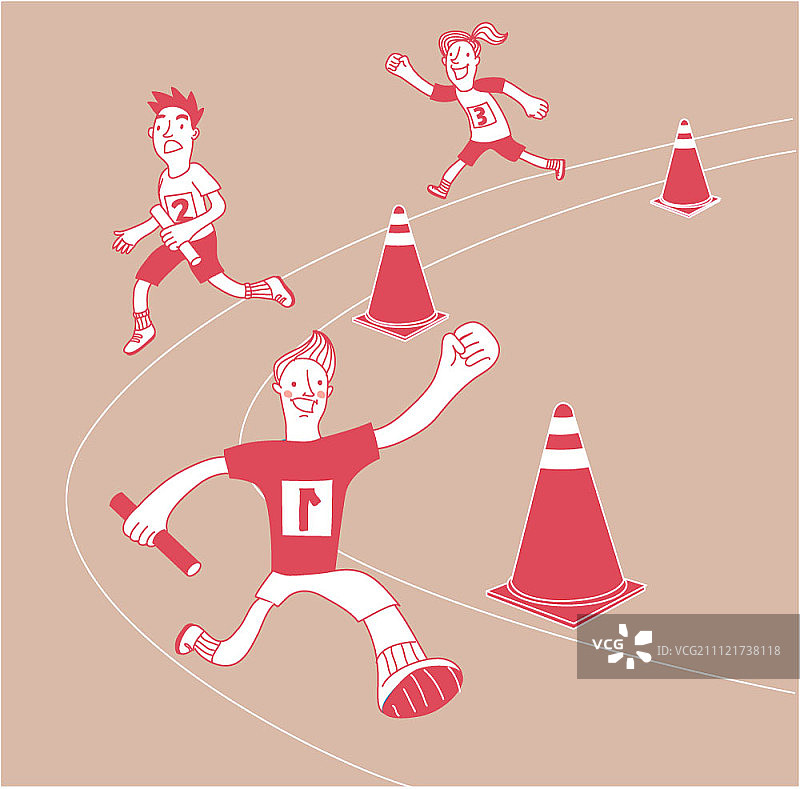 孩子们在接力赛中奔跑图片素材