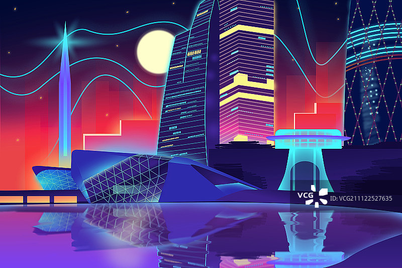 Guangzhou night cityscape图片素材