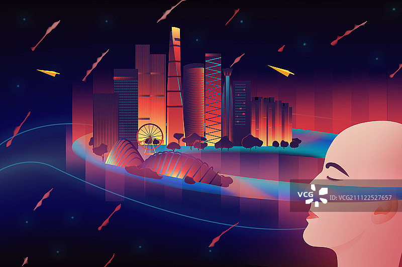 Virtual Modern Cityscape图片素材