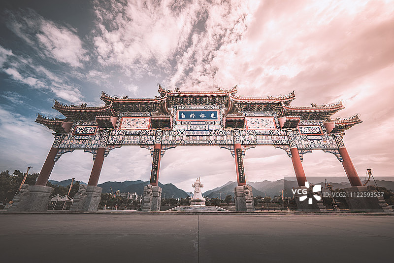 西安市楼观镇财神庙图片素材