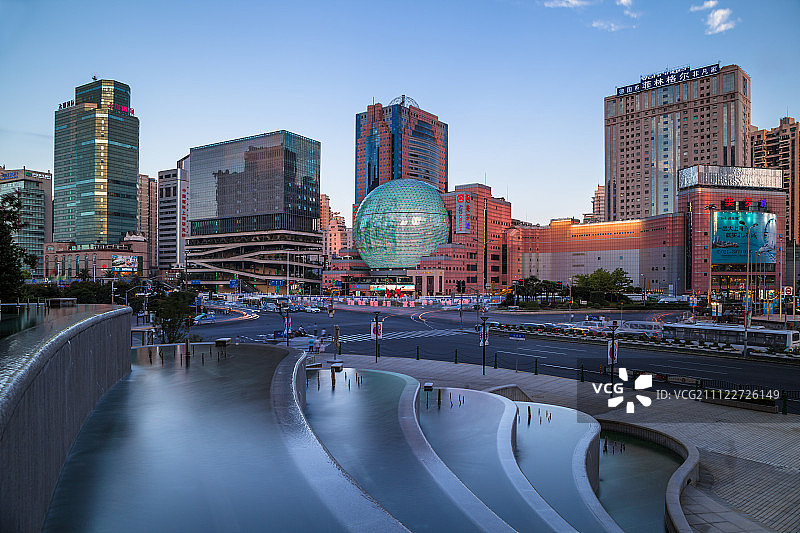 上海徐家汇夜景图片素材