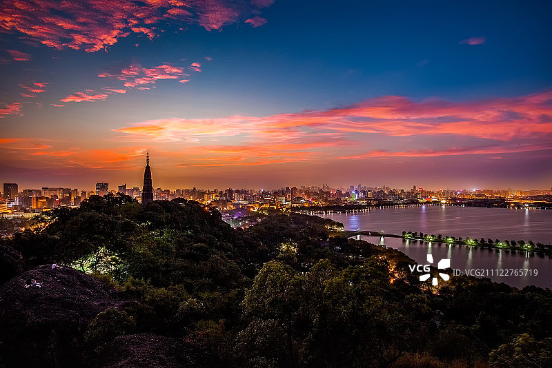 宝石山日出图片素材