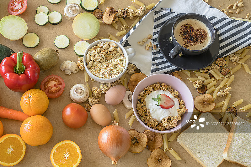 花色早餐套餐图片素材