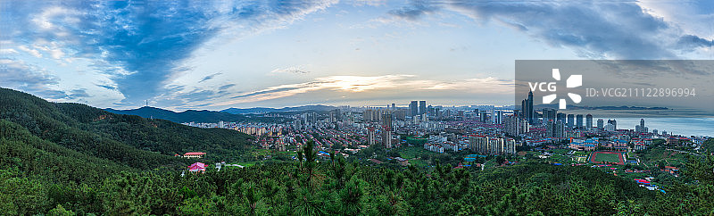 烟台芝罘区全景图片素材