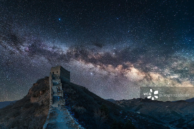 长城星空图片素材