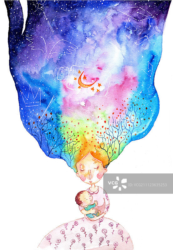 怀抱宝宝的妈妈图片素材