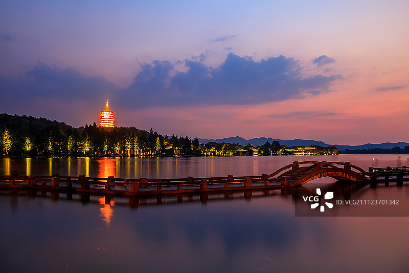 西湖十景之雷峰夕照图片素材