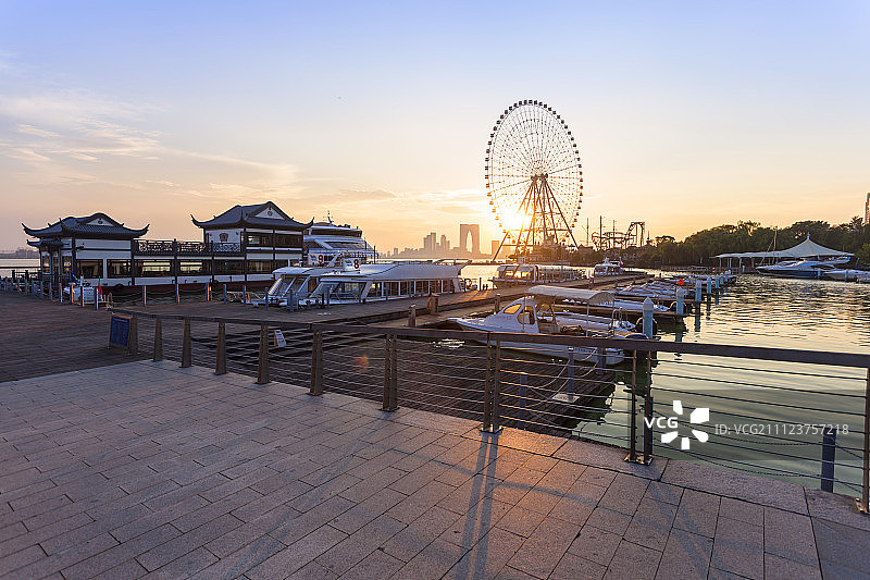 苏州金鸡湖景区图片素材