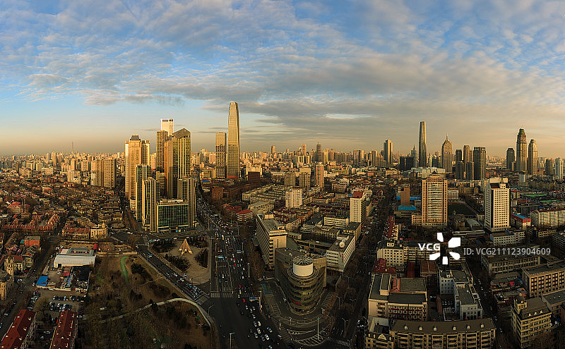 晨曦中的天津图片素材