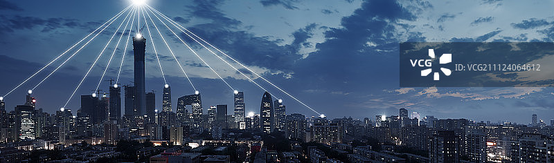 科技互联的北京CBD全景图片素材