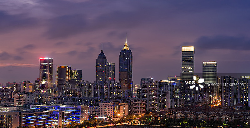 苏州CBD夜景风光图片素材