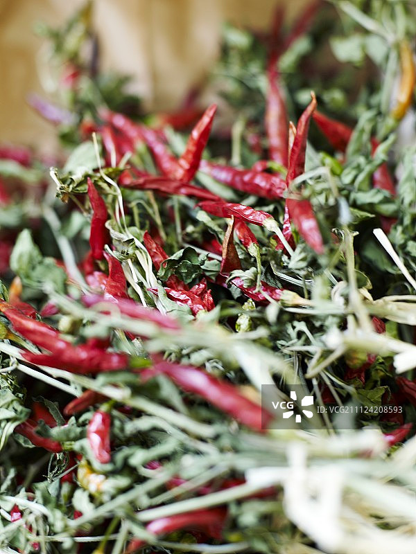 晒干的鸟椒图片素材