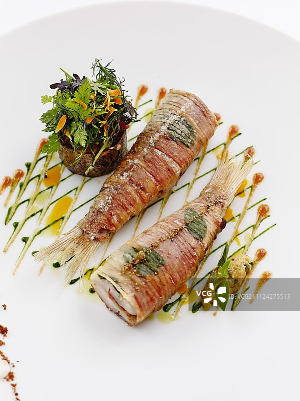 马铃薯薄片红鲣鱼卷图片素材