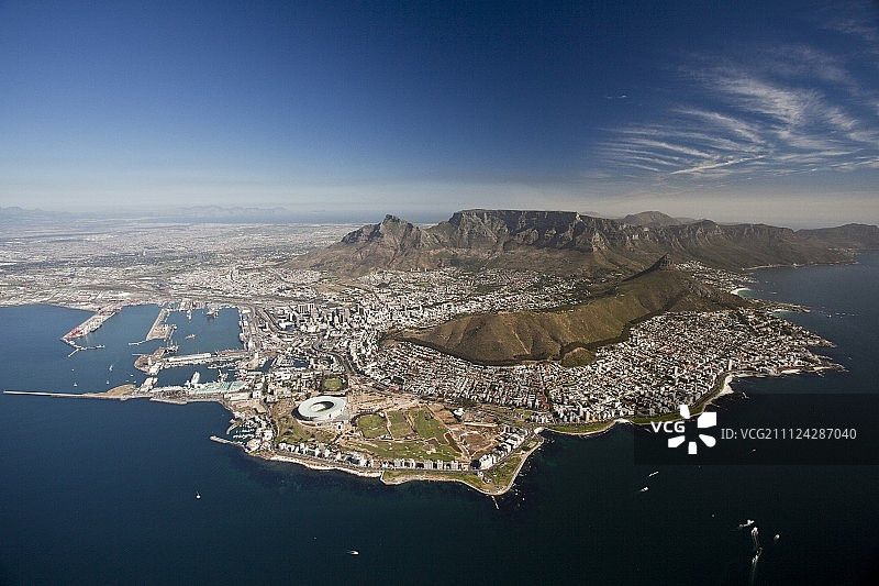 开普敦桌山和开普敦体育场风光图片素材