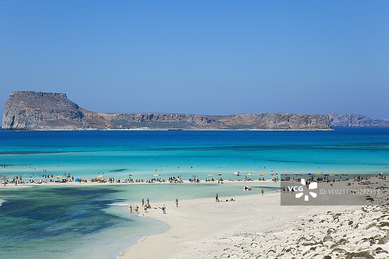 希腊格拉姆武萨岛城堡的海滩景色图片素材