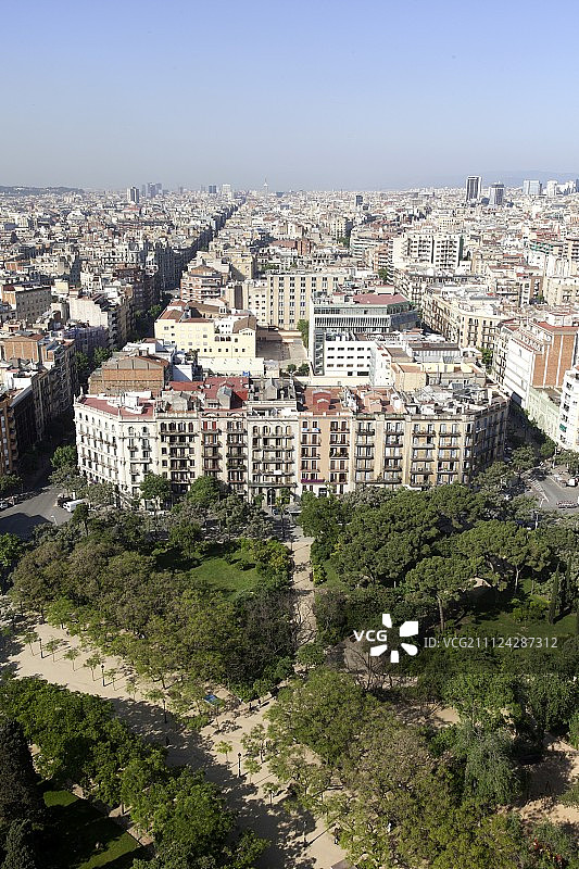 西班牙巴塞罗那市航拍图片素材