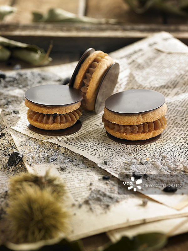 奶油糖渍栗子饼图片素材