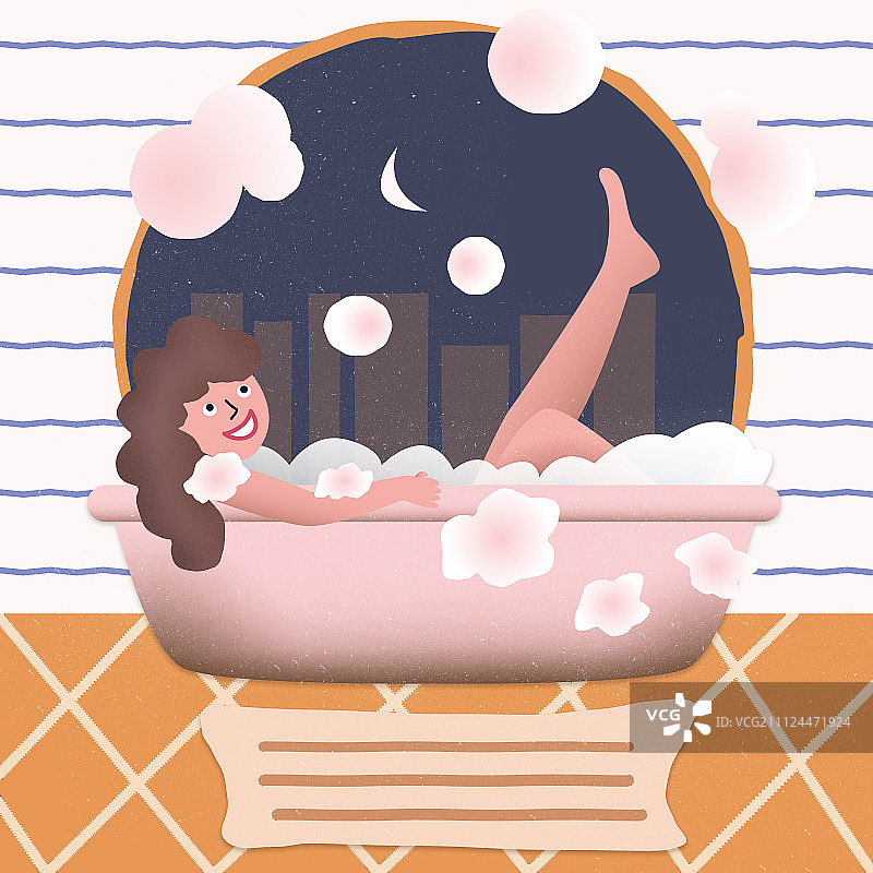 Girl Happy Bathing图片素材