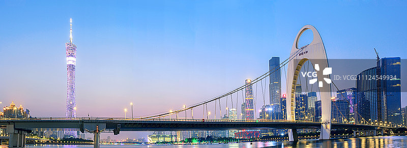 广东省广州城市建筑夜景图片素材