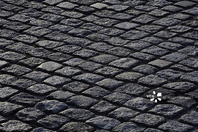 M型铺装小石路特写图片素材