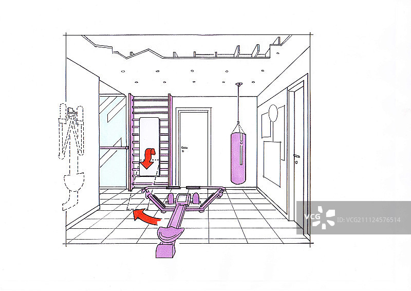 客厅沙发电视地毯插画图片素材
