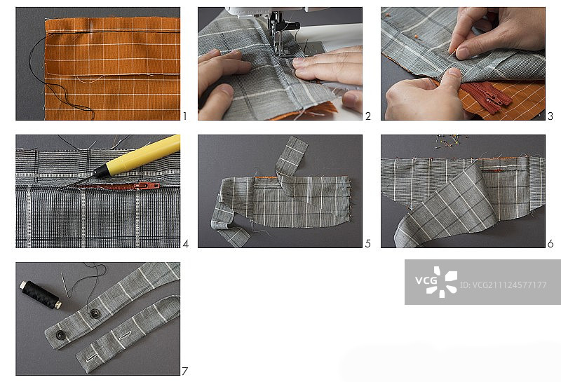 自制腰包制作中图片素材