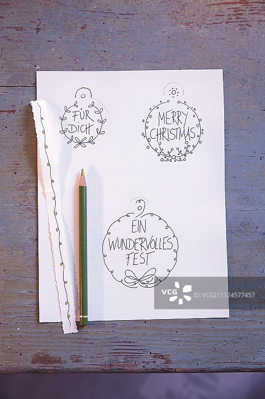 纸上手绘礼品标签图片素材