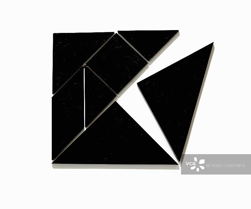 七巧板——中国黑色几何形状游戏图片素材