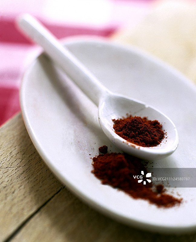 碗中辣椒粉特写图片素材